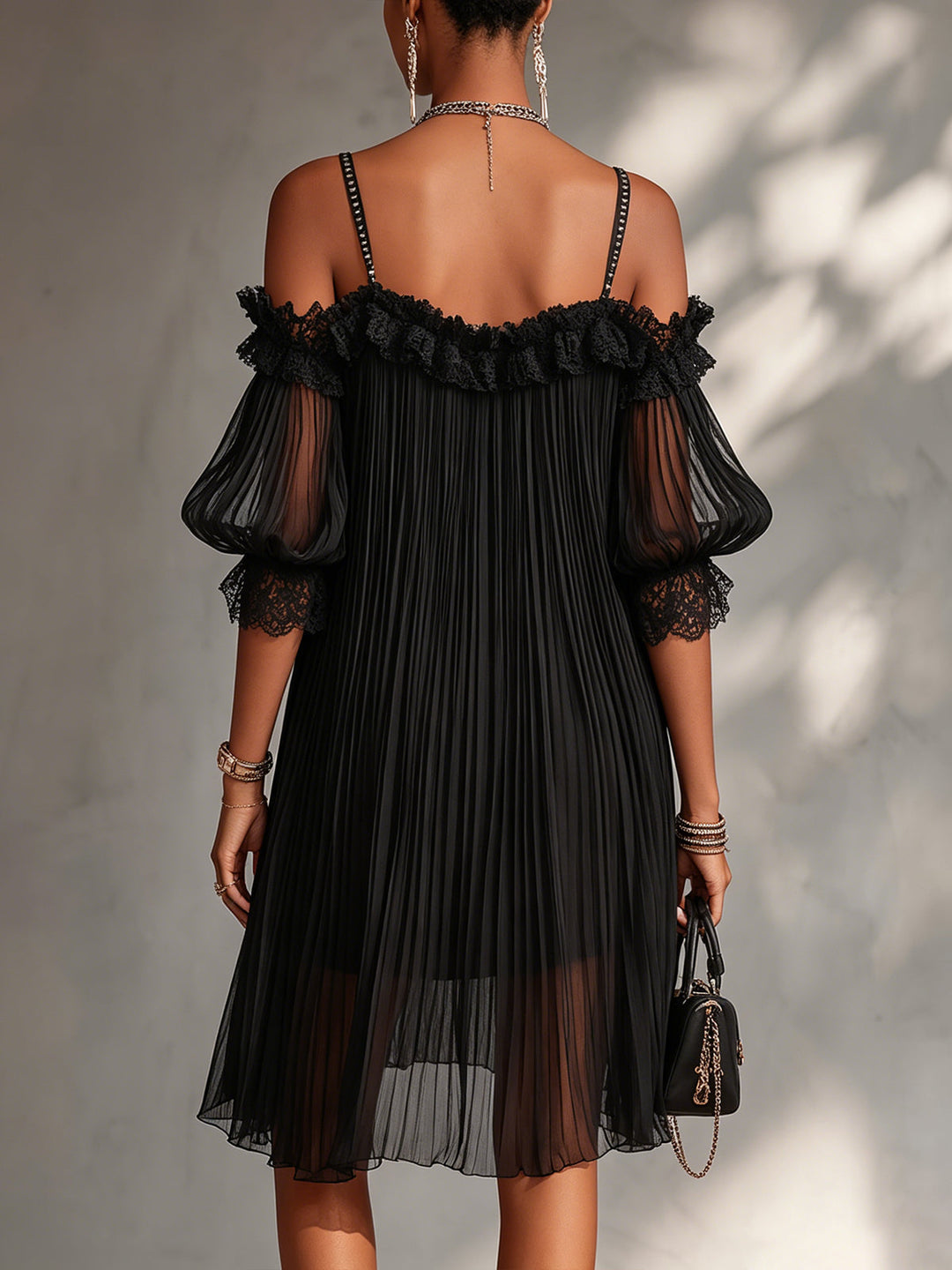 Lorena | Black Muslin Minidress