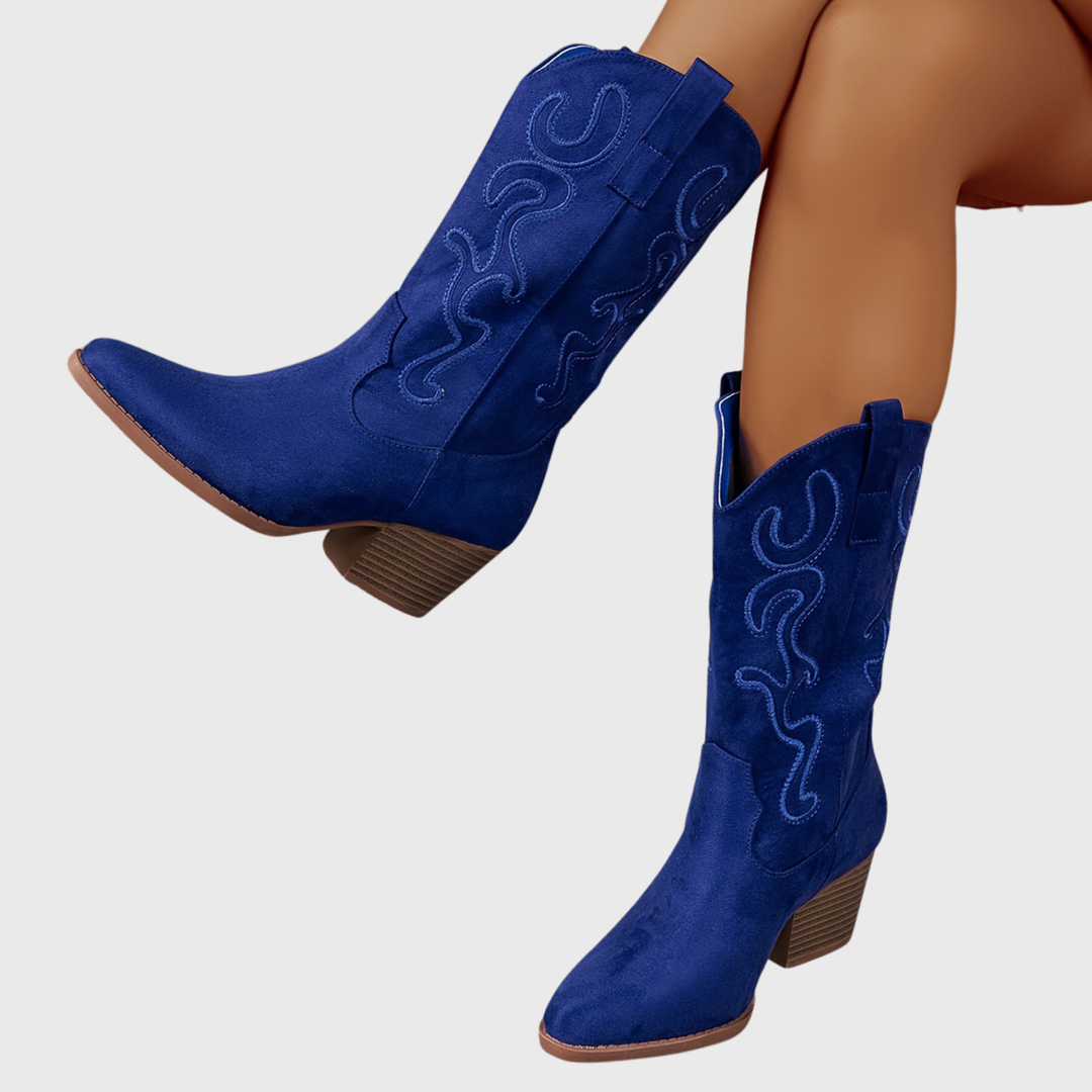 Jolene Eye-catching Western Cowboy Boots with Wide Calf Width, view 3 - Elena Harper