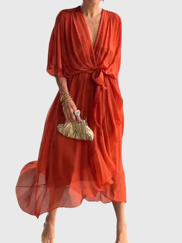 Elegant Bethany™ dress by Emma & Rose Cape Town, showcasing a flowing fabric and stylish design, perfect for sophisticated occasions.