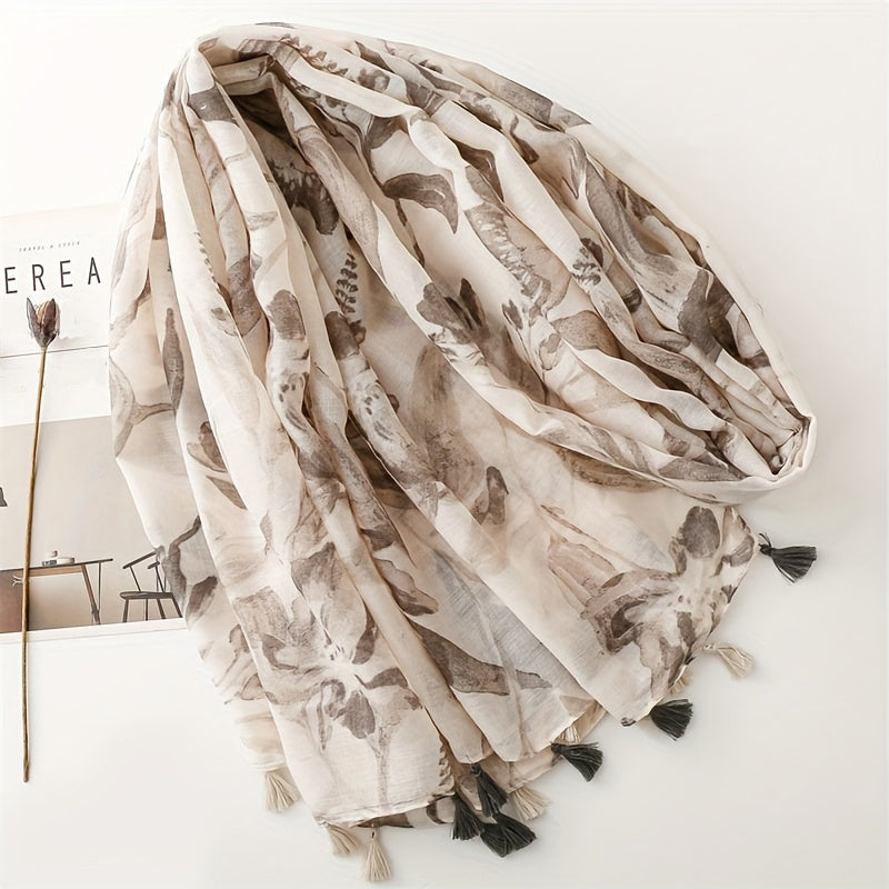 Vintage Floral Print Scarf