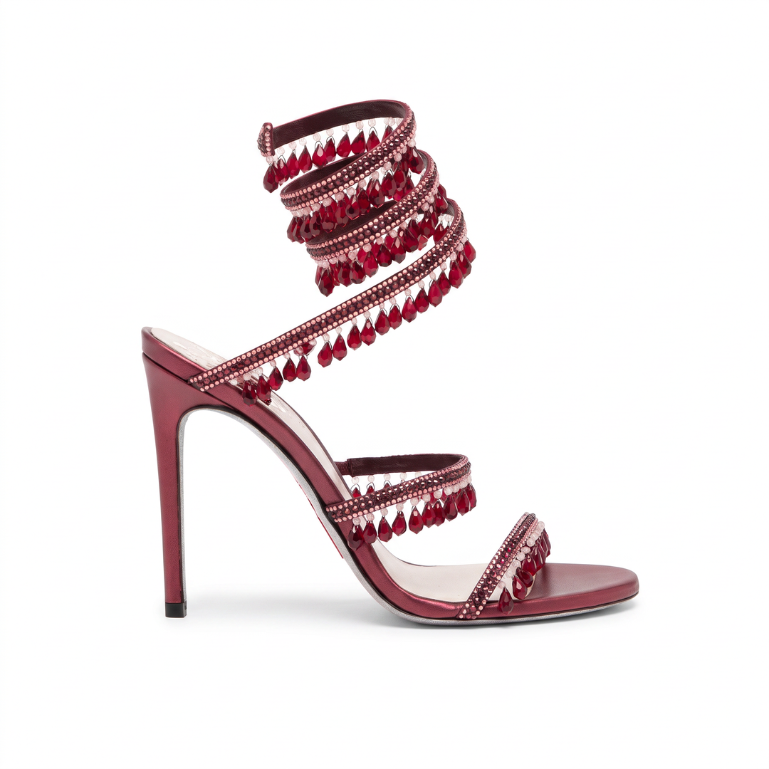 Crystal Wrap Heels Wedding Guest