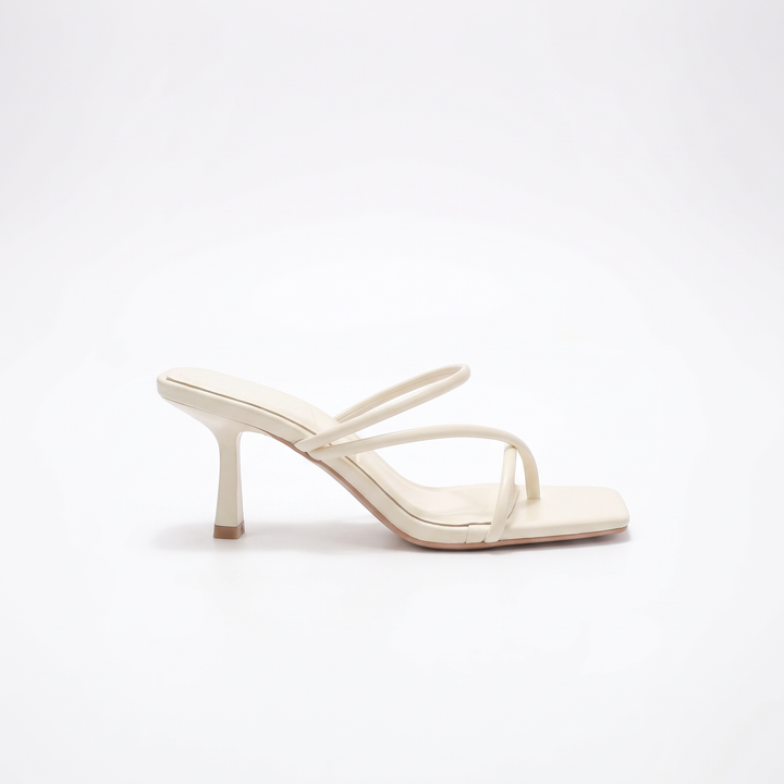 Beige Toe Post Kitten Heel Sandals