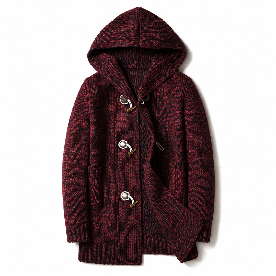 Lyndan Long Cardigan with Hood and Toggle Buttons - Elena Harper