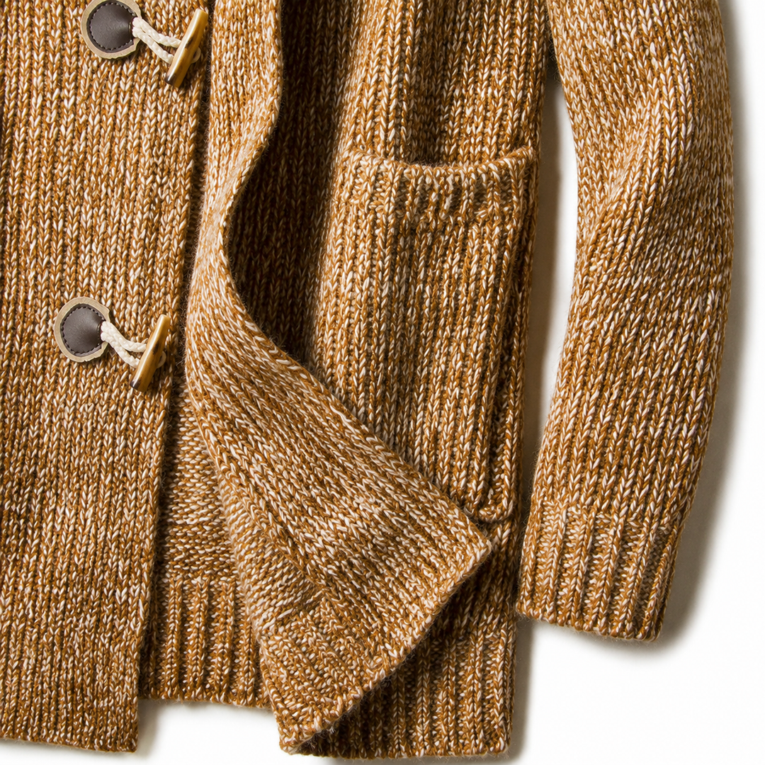 Lyndan Long Cardigan with Hood and Toggle Buttons, view 6 - Elena Harper