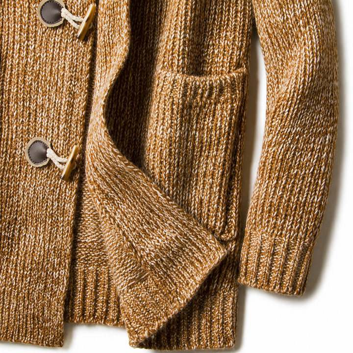 Lyndan Long Cardigan with Hood and Toggle Buttons, view 6 - Elena Harper