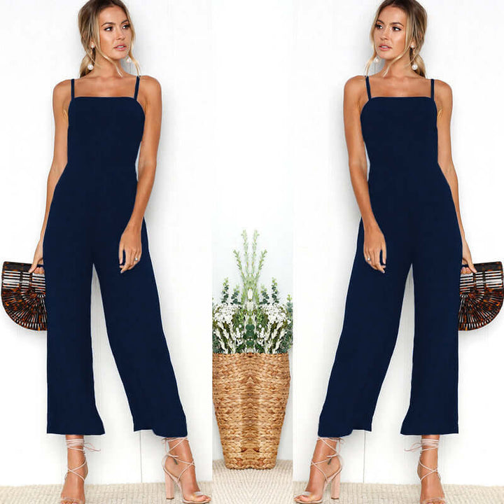 Women's Sleeveless Straight Leg Jumpsuit