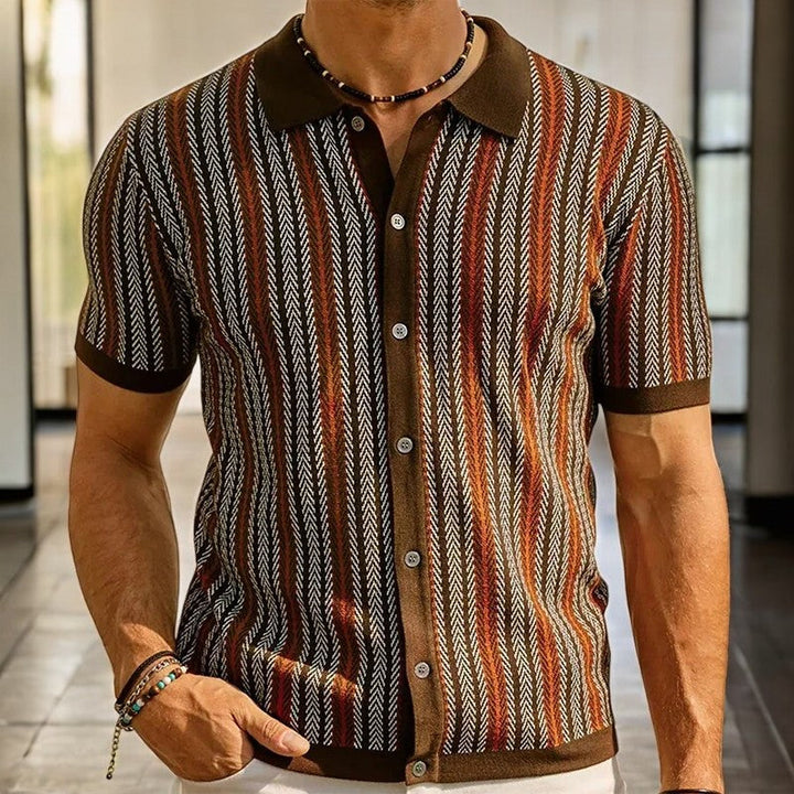 Organic Cotton Shirt – Modern Herringbone Button-Up Shirt