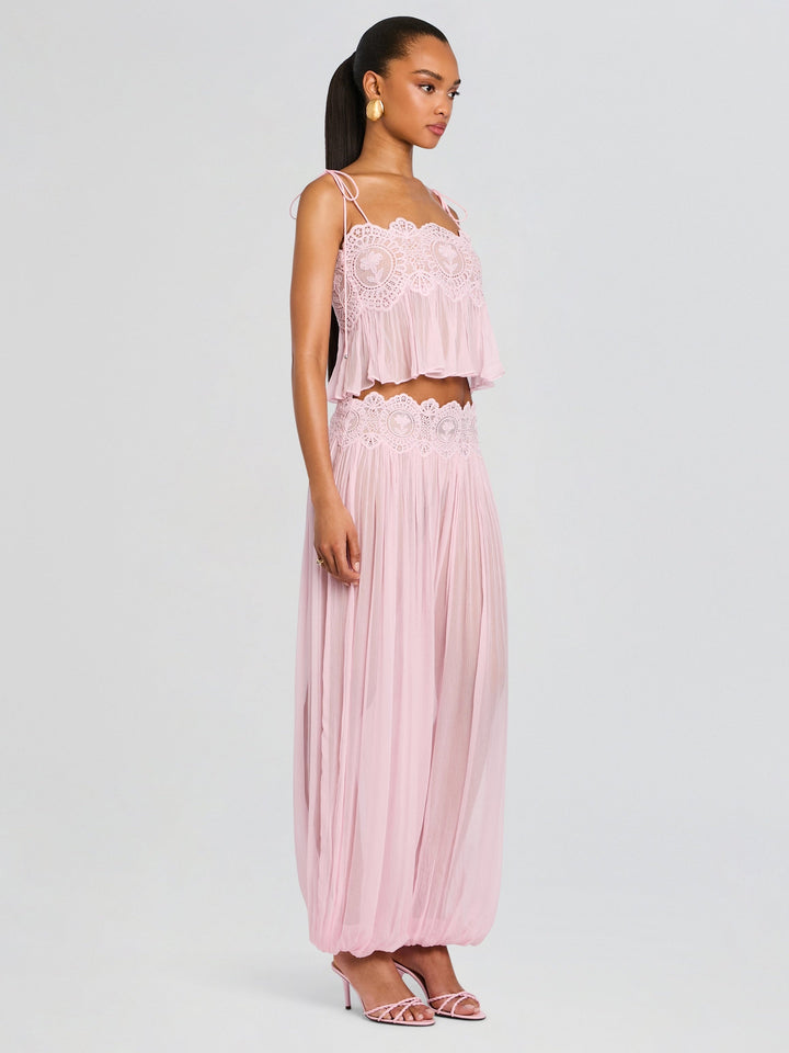 Blush Lace Chiffon Set