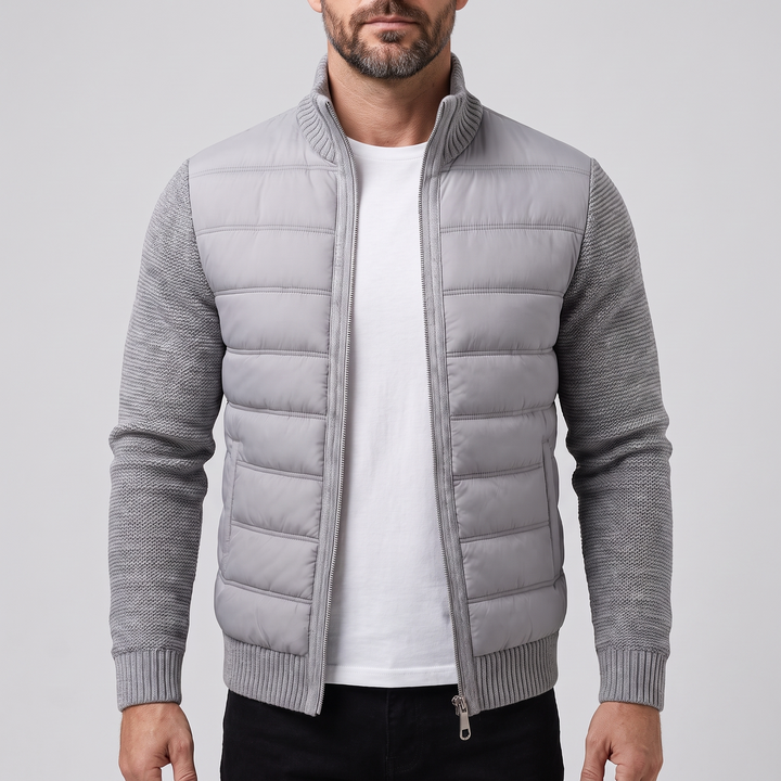 Liam | Sporty and Warm Men's Puffer Jacket with Fleece Sleeves