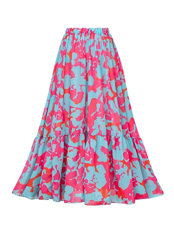 Ruffle Floral High-Waist Bikini Set