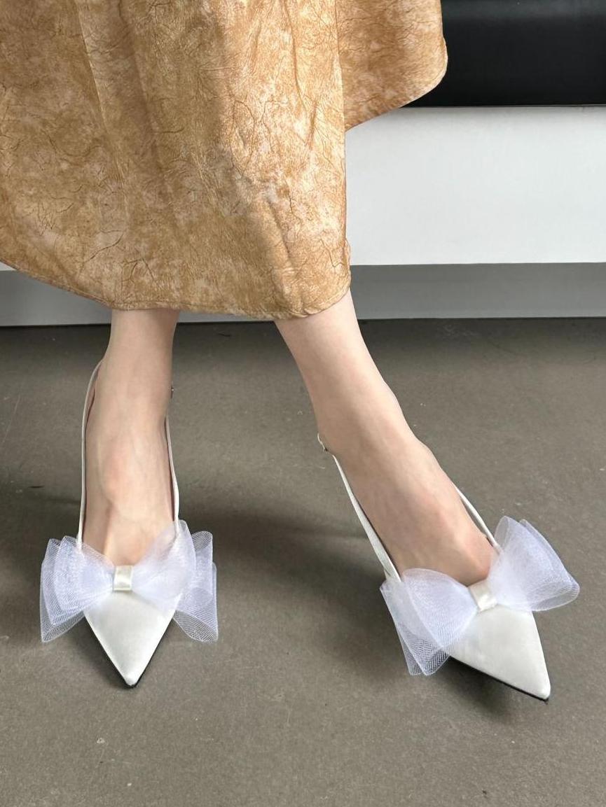 Bow-Embellished Stiletto Sandals