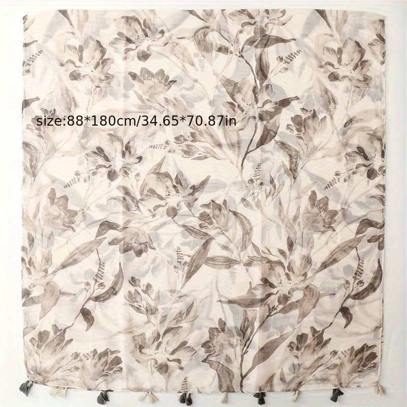 Vintage Floral Print Scarf