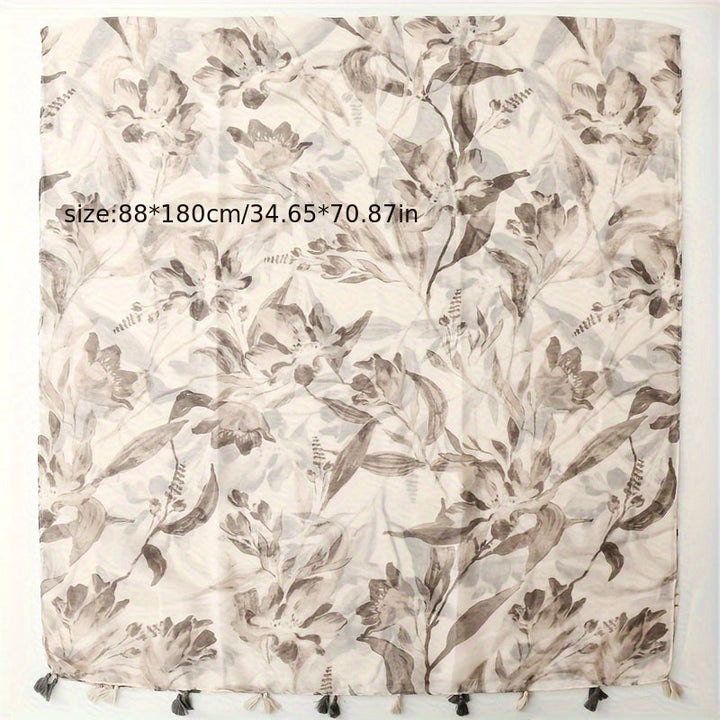 Vintage Floral Print Scarf
