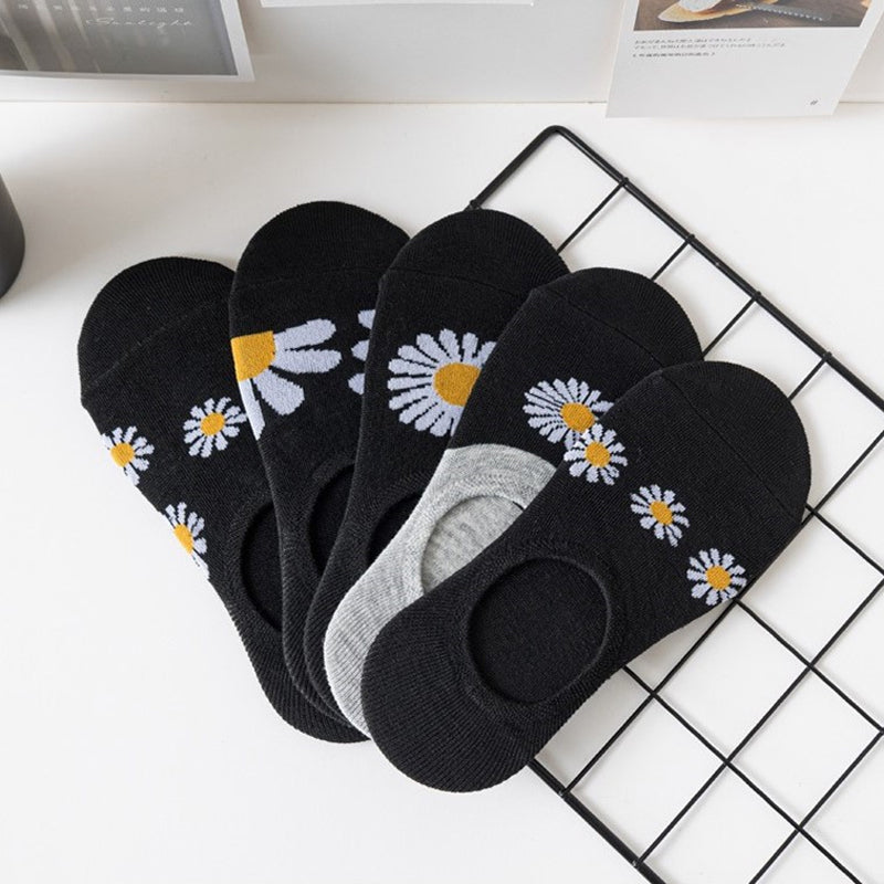 Casual Socks with Chrysanthemum Patterns