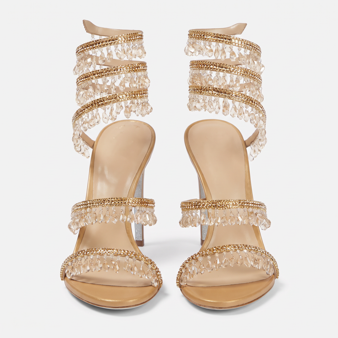 Crystal Wrap Heels Wedding Guest