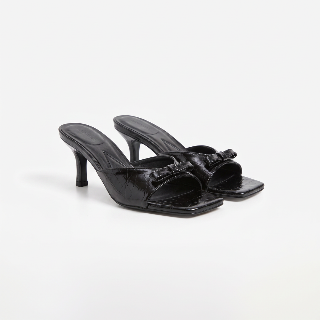 Bow Kitten Heel Mules