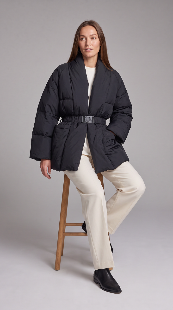 Belted Puffer Coat Winter Style
