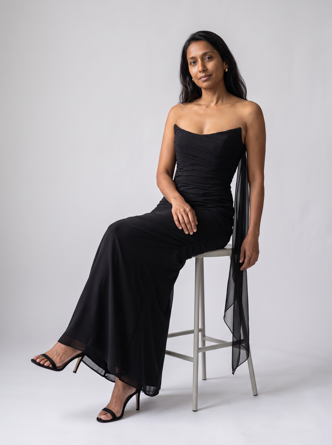 Corset Mesh Maxi Dress Evening