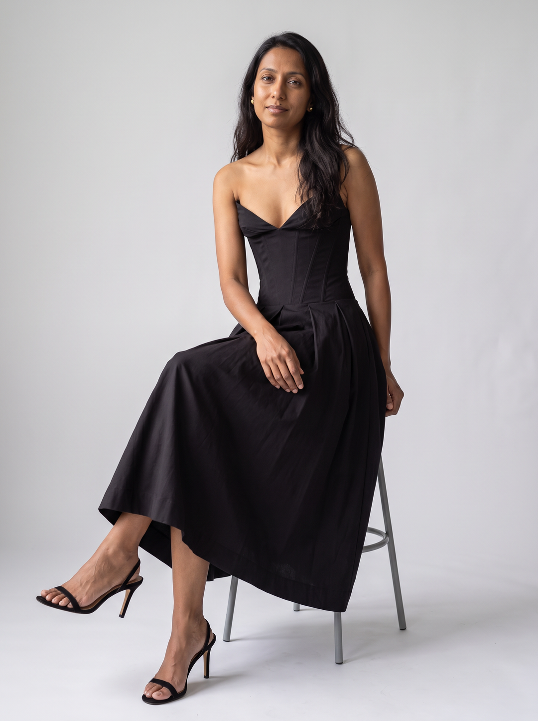Corset Bodice Midi Dress Party
