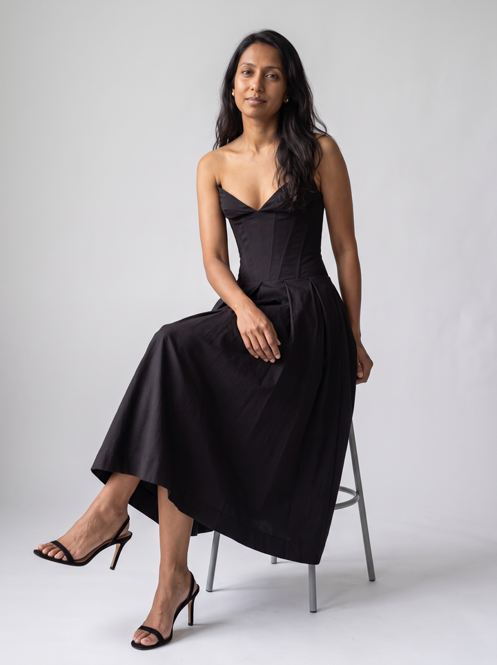 Corset Bodice Midi Dress Party