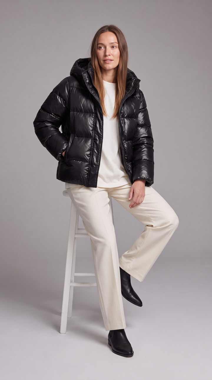 Windproof Hooded Puffer Coat Winter Warmth