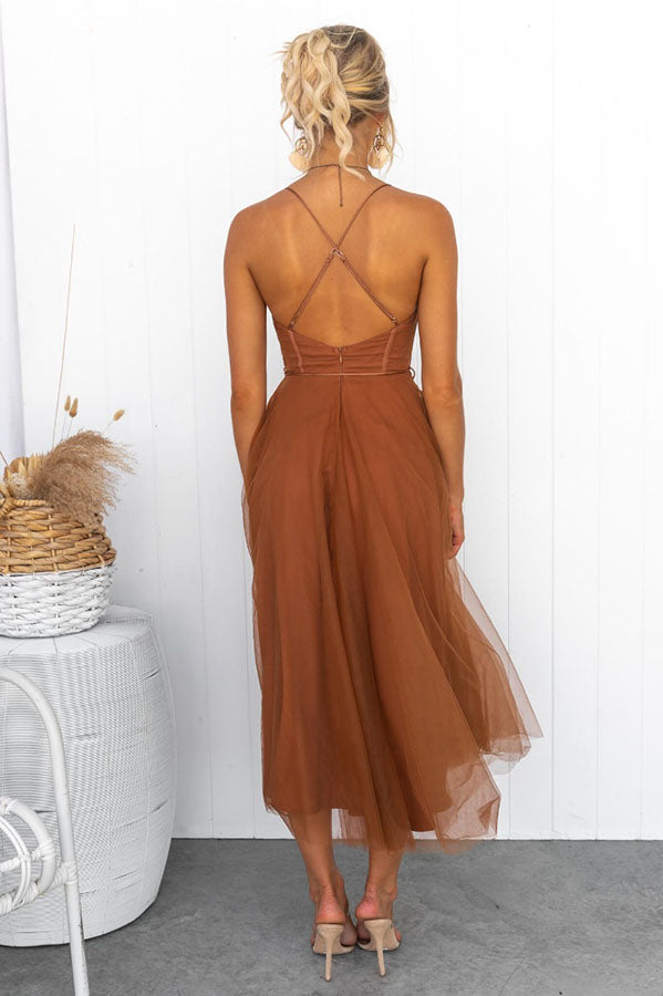 Elegant Long Dress with Bustier Flowing Ceremony Dress, view 6 - Elena Harper