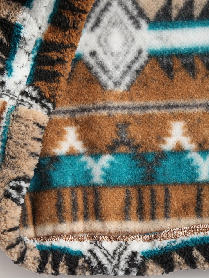Rowan Patterned Quarter-Zip Pullover, view 7 - Elena Harper