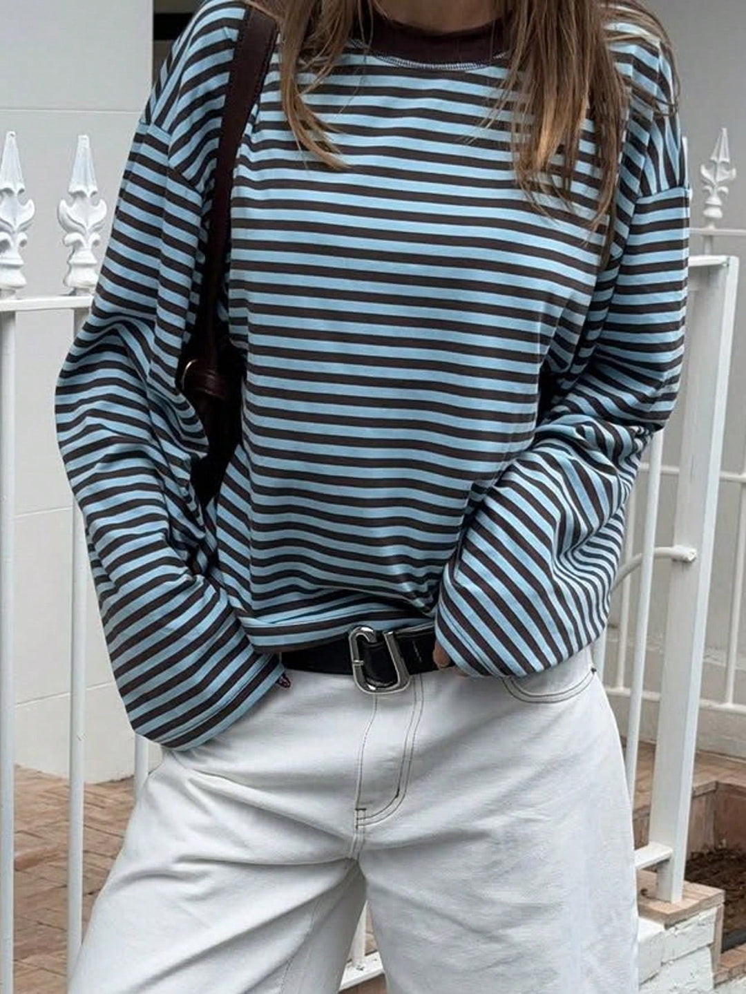 Women's Retro Color-Block Striped Top – Casual and Comfortable Everyday Style