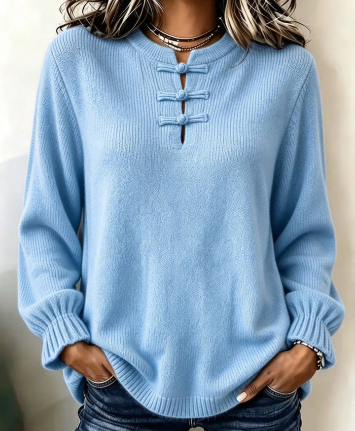 Women's Knit Shirt - High Collar and Relaxed Fit