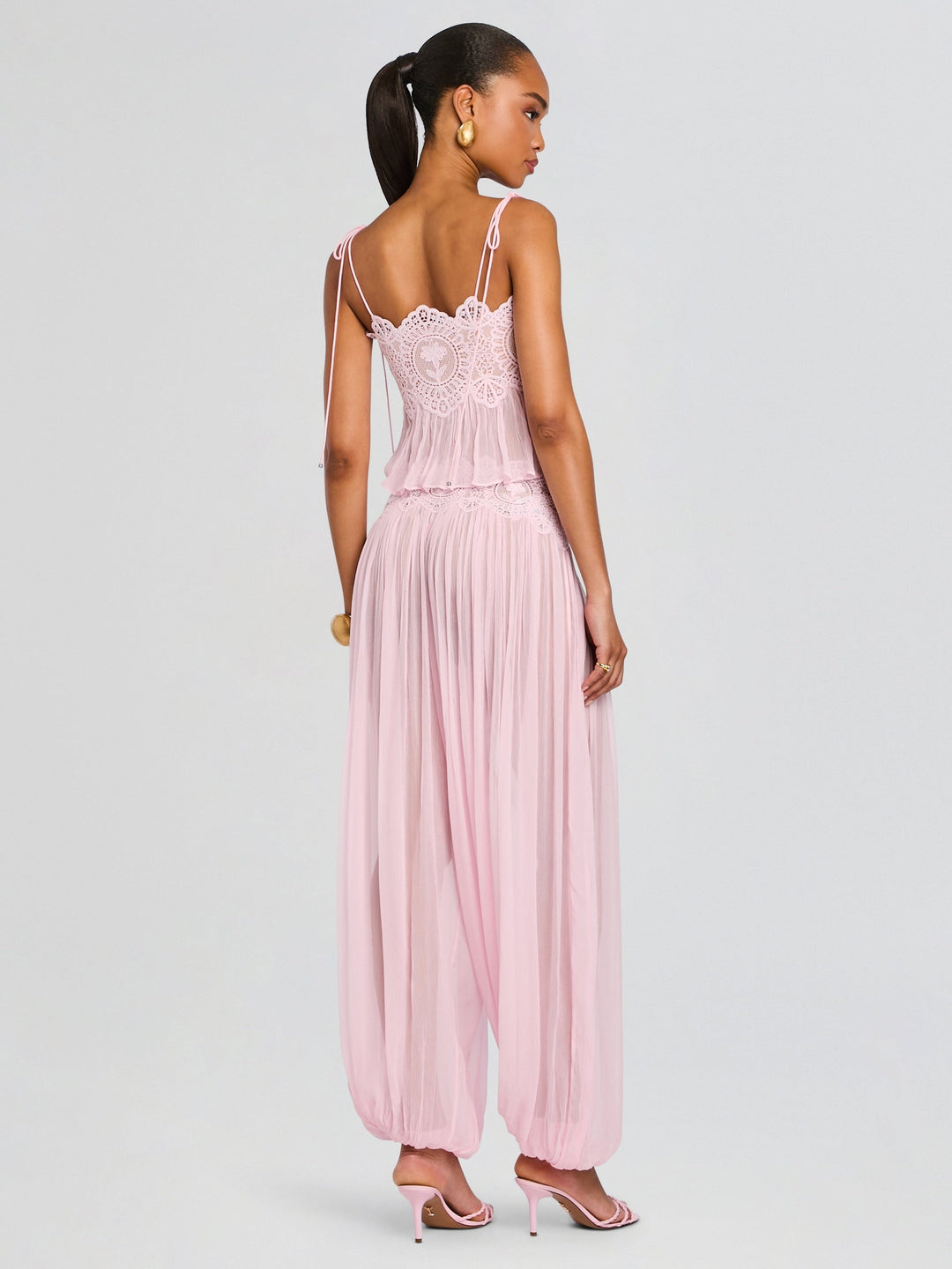 Blush Lace Chiffon Set