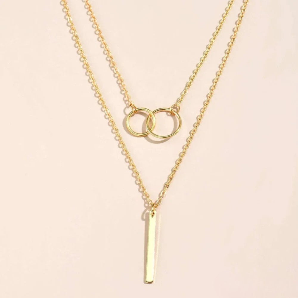 Retro™  |  Double Circle Pendant Necklace