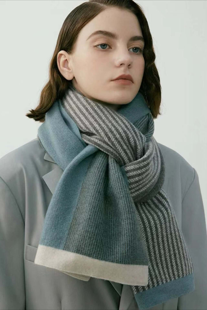 Striped Scarf Warm Winter Wrap - Elena Harper