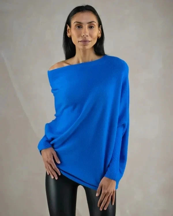 Asymmetrical Draped Sweater for Women - Fluid and Elegant