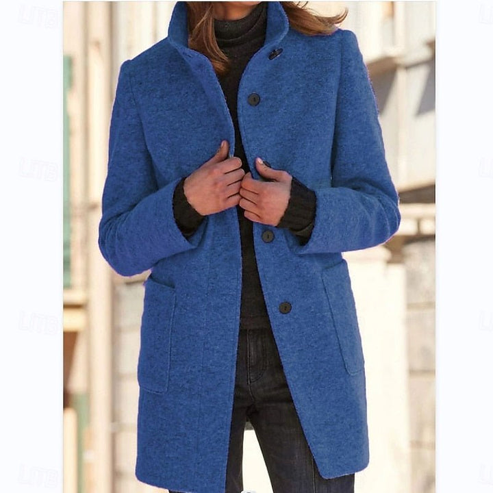 Emma | Elegant and Timeless Wool Trench Coat with Stand-Up Collar