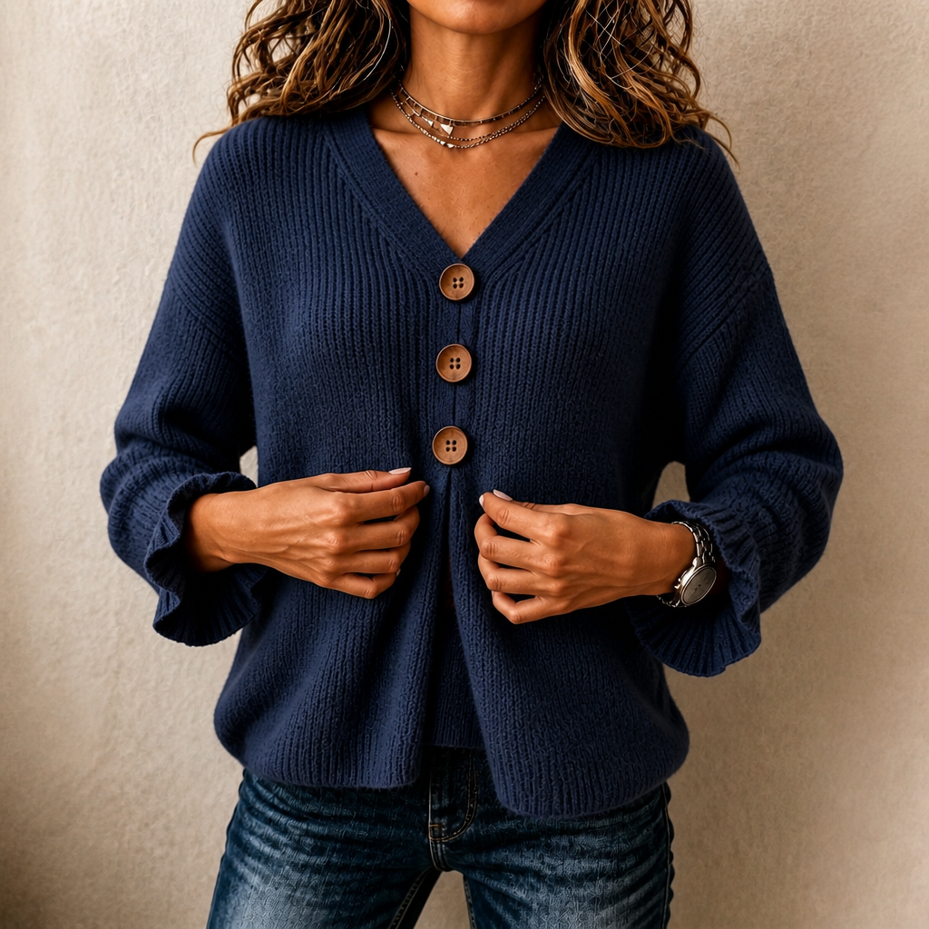 Emily | Elegant and Comfortable Women's Knit Sweater with V-Neck