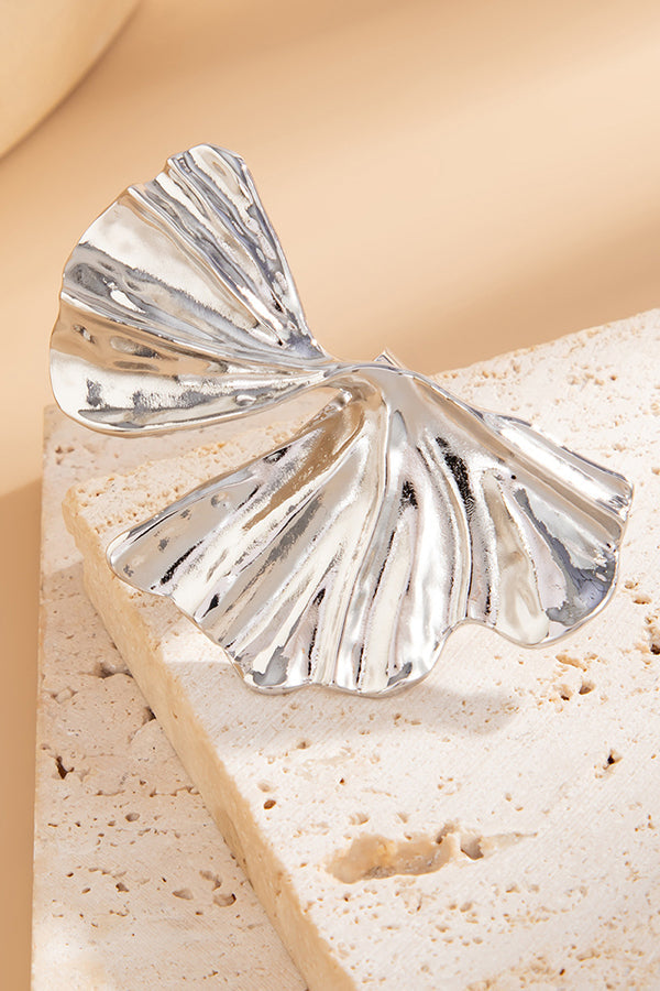 Fashion Irregular Ginkgo Leaf Shape Alloy Ring