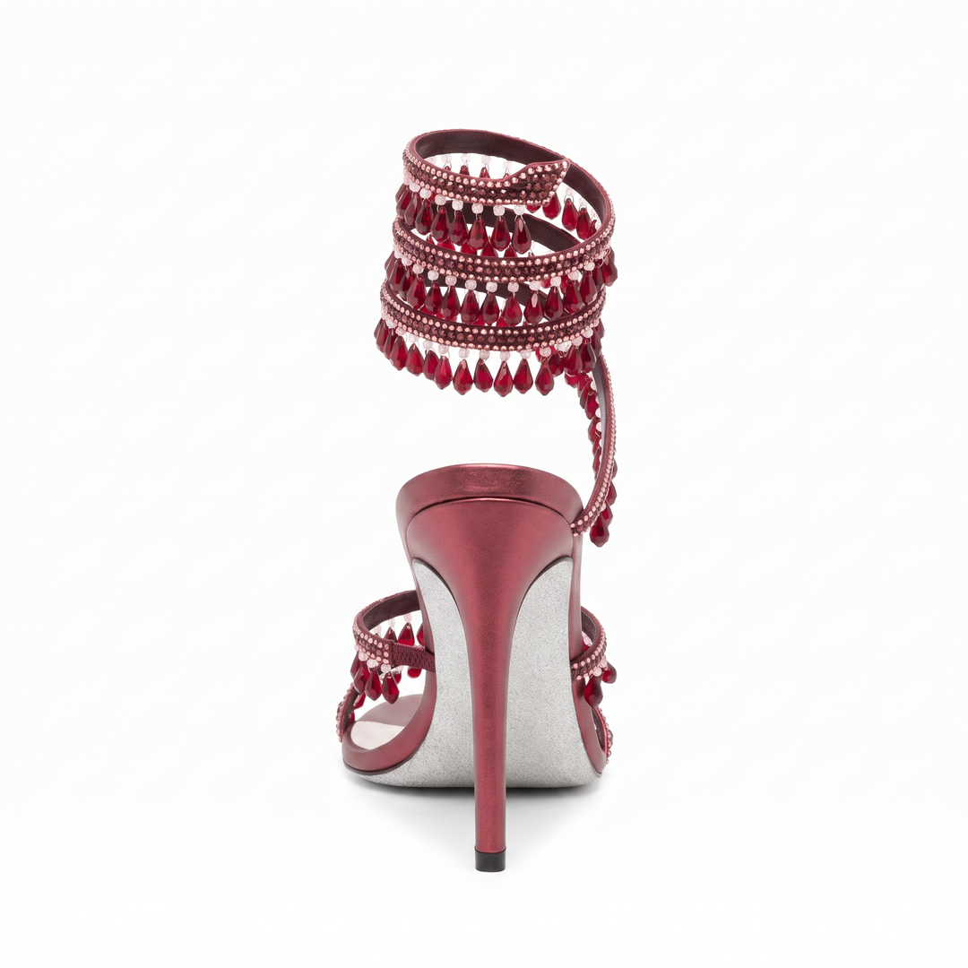 Crystal Wrap Heels Wedding Guest