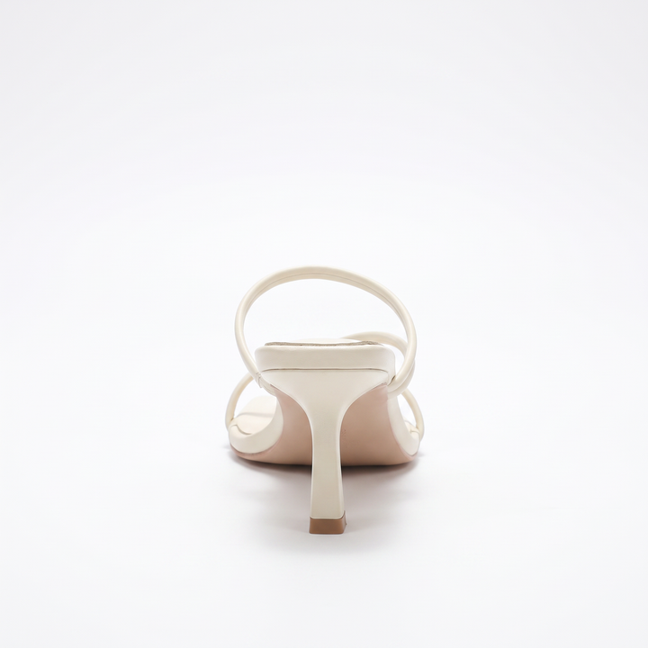 Beige Toe Post Kitten Heel Sandals