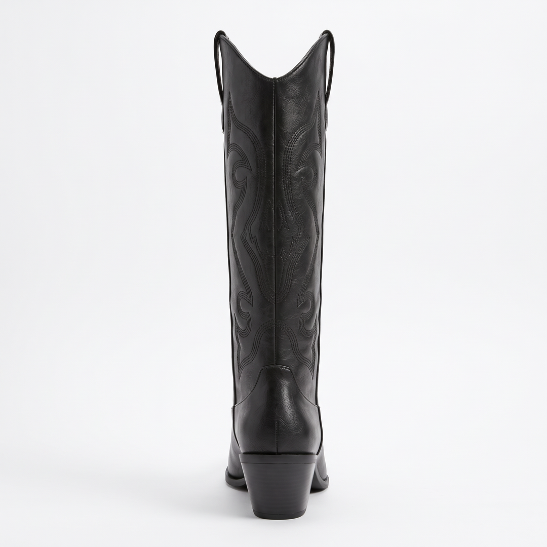 Embroidered Western Knee High Boots