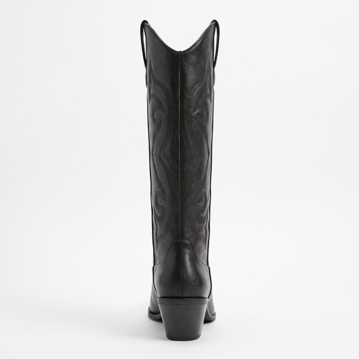 Embroidered Western Knee High Boots
