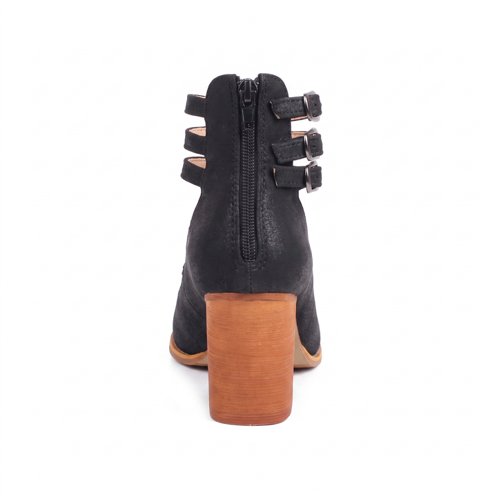 Black Mary Jane Buckle Chunky Heels