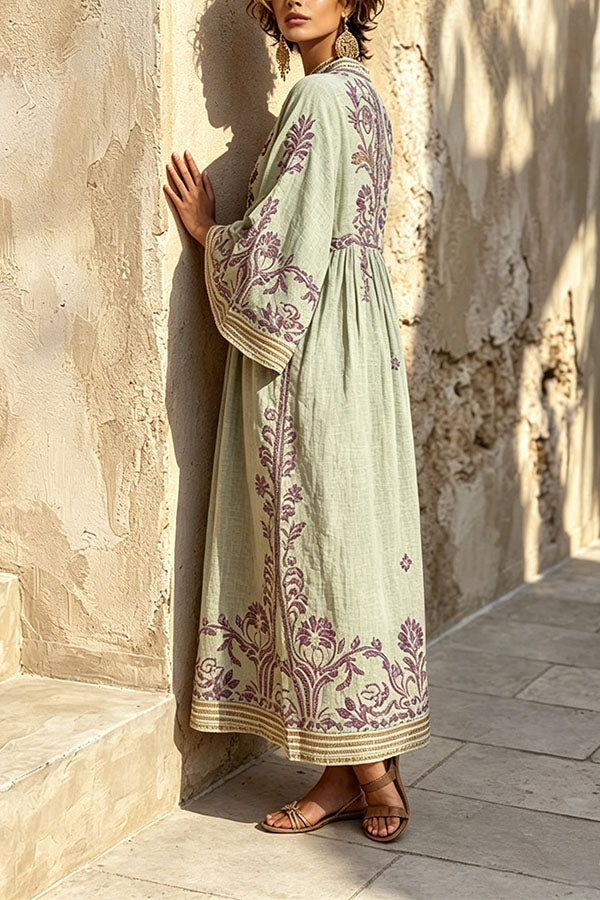 The Sage & Lavender Embroidered Kaftan