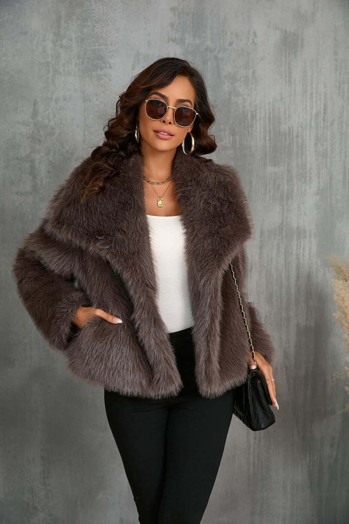 Taupe Coat, view 4 - Elena Harper