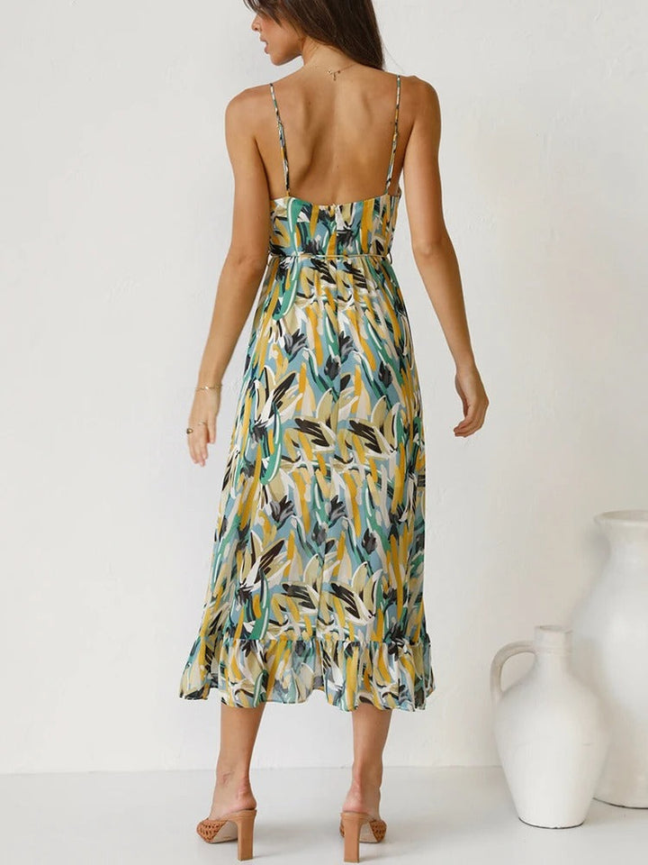 Eden Long Flower Strap Dress, view 10 - Elena Harper