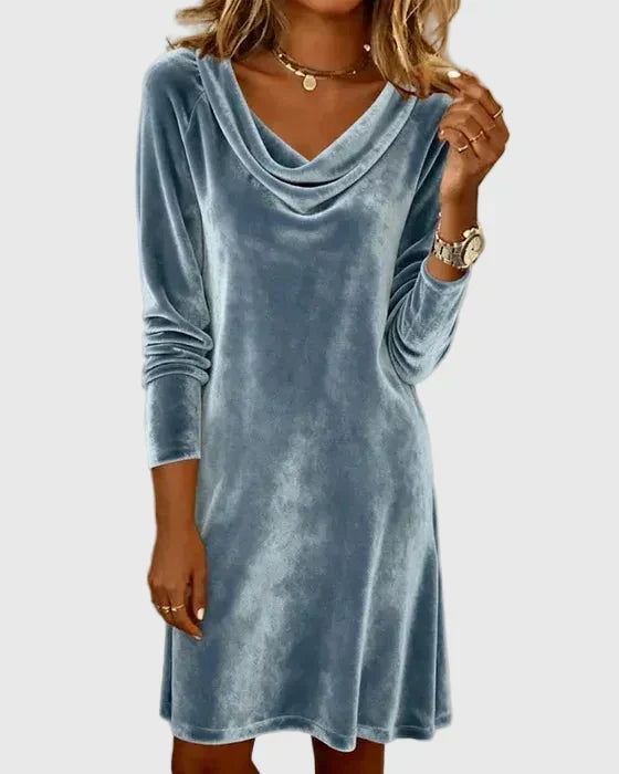 Frosina Long Cut Velvet Dress - Elena Harper