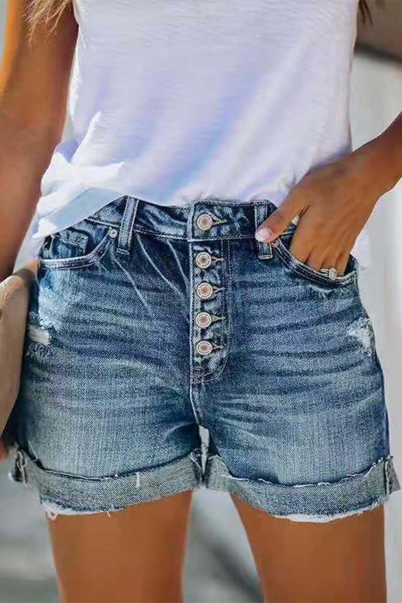 Women's Mid-Rise Denim Shorts - Elena Harper