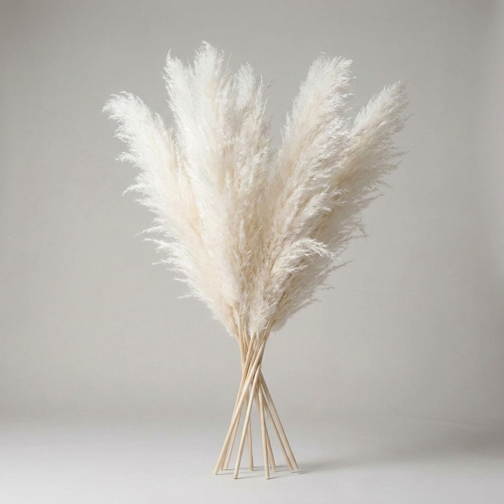 Artificial Pampas Grass Stems 65cm - Decorative Dried Flower Set