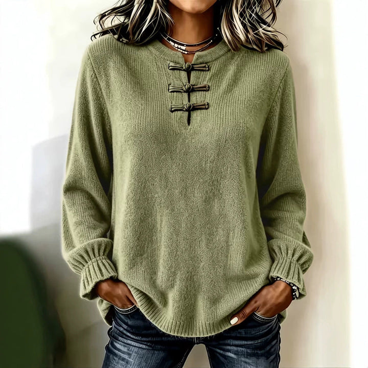 Women's Knit Shirt - High Collar and Relaxed Fit