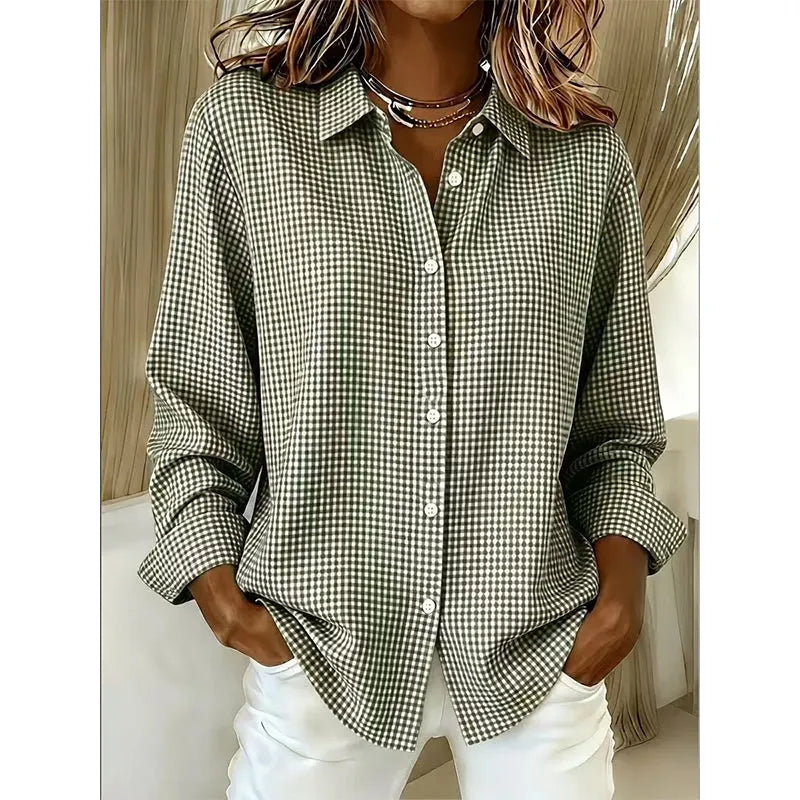 Flora - Classic Gingham Button Blouse