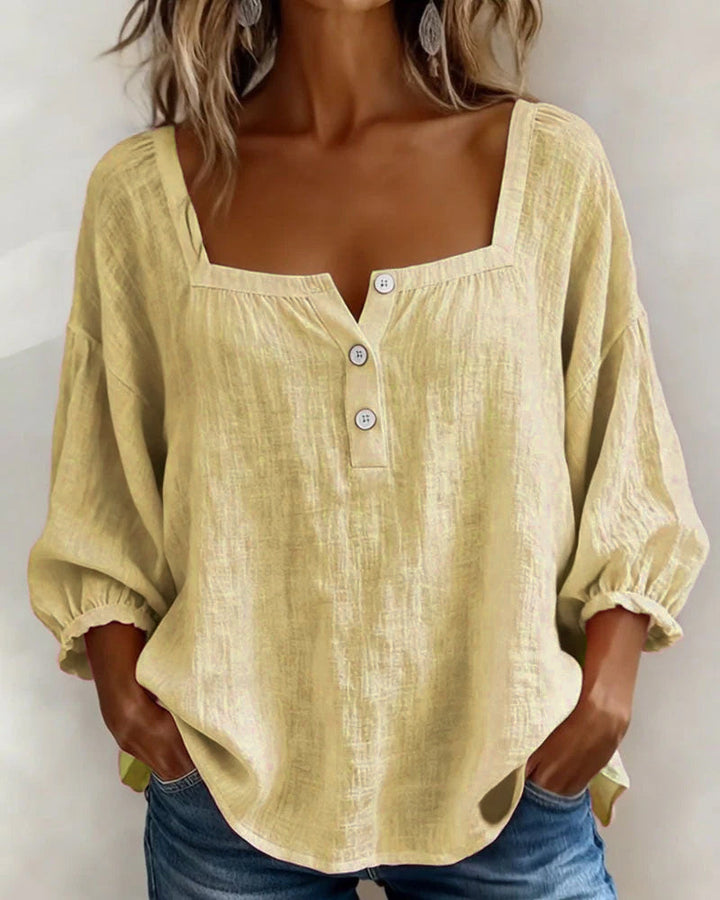 BLOUSE WITH SQUARE NECKLINE FOR WOMEN